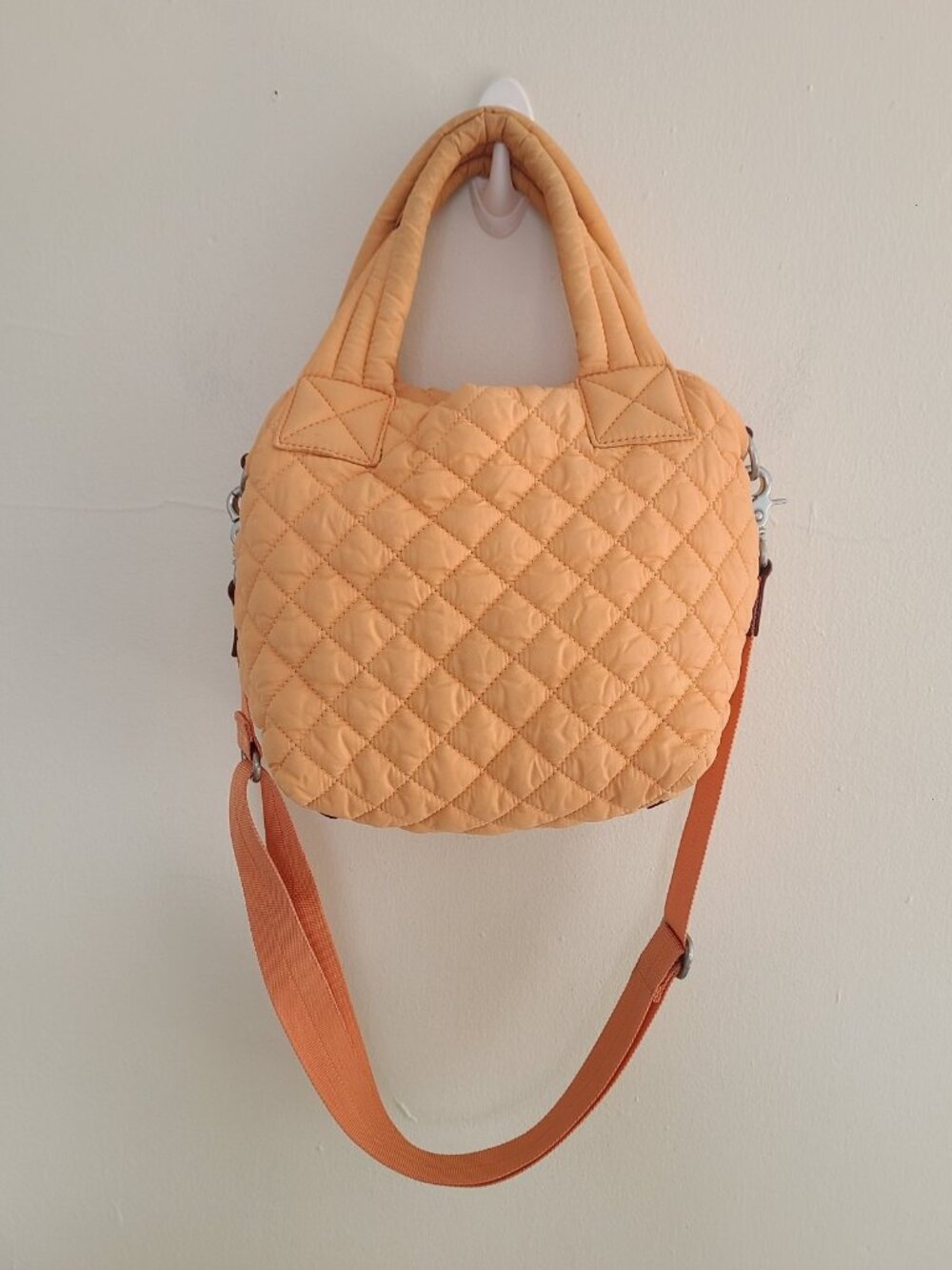 MZ Wallace Mini Metro Tote Deluxe Bag Peach Orange - Picture 2 of 9